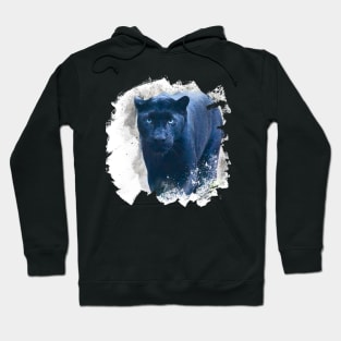 Black Panther Animal Wildlife Jungle Nature Adventure Watercolor Hoodie